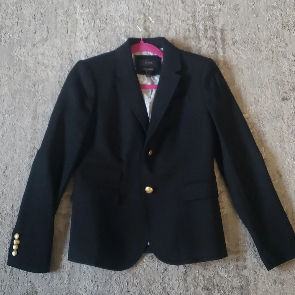 J.Crew Black Wool Paperboy Blazer Modern Prep Academia Style - Picture 4 of 11